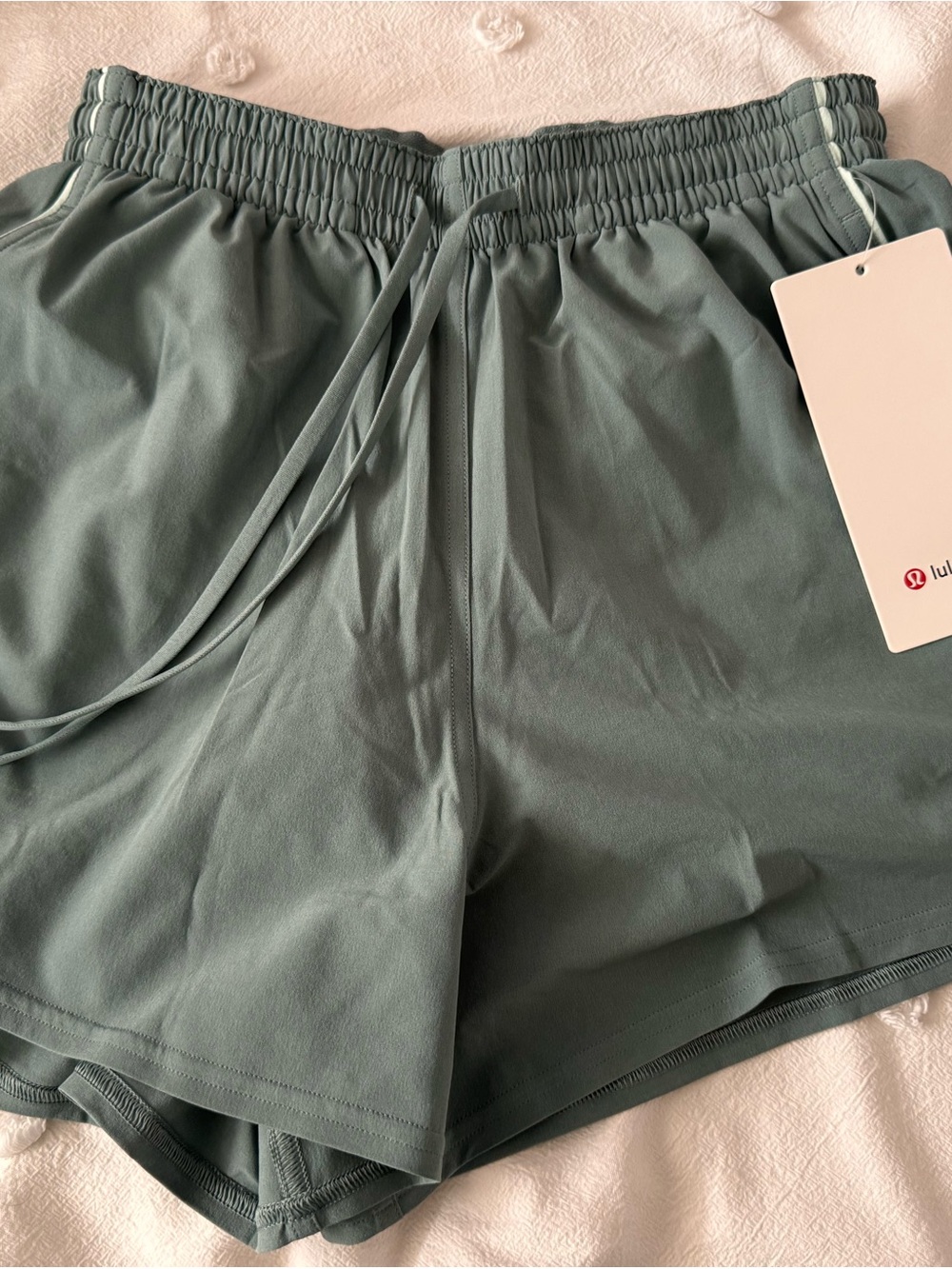 lululemon athletica Women's Sage Green Athletic Drawstring Shorts